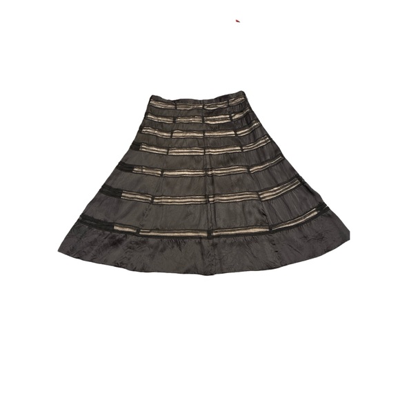 Nougat London Silk Black and Tan Sheer Layered Slip Skirt Size 2 - Picture 4 of 6